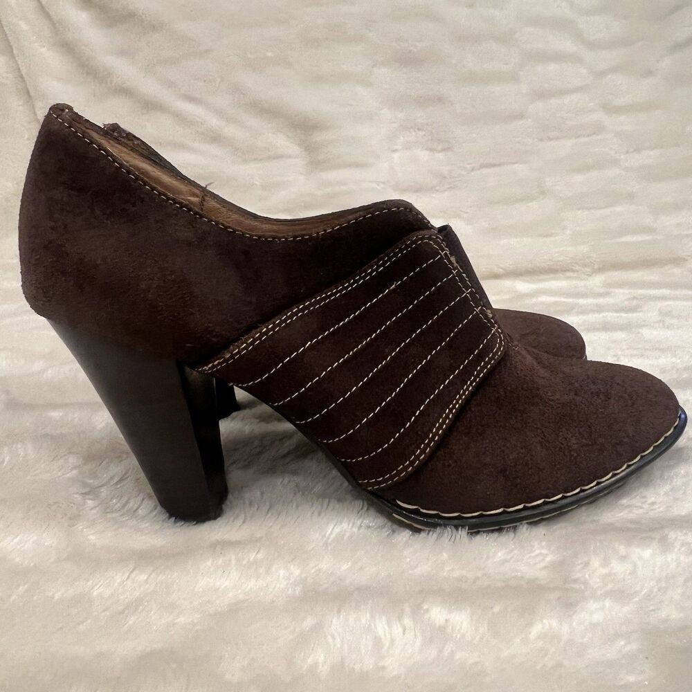 Sofft Womens Brown Suede High Heel Shooties Ankle Booties Shoes Size 7.5 M